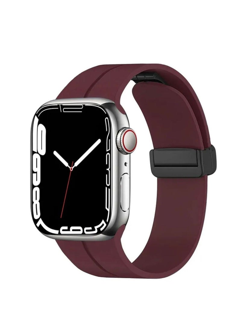Silicone Replacement Band for Apple Watch 42/44/45/49mm Series 8 Ultra Brown  - Image 1