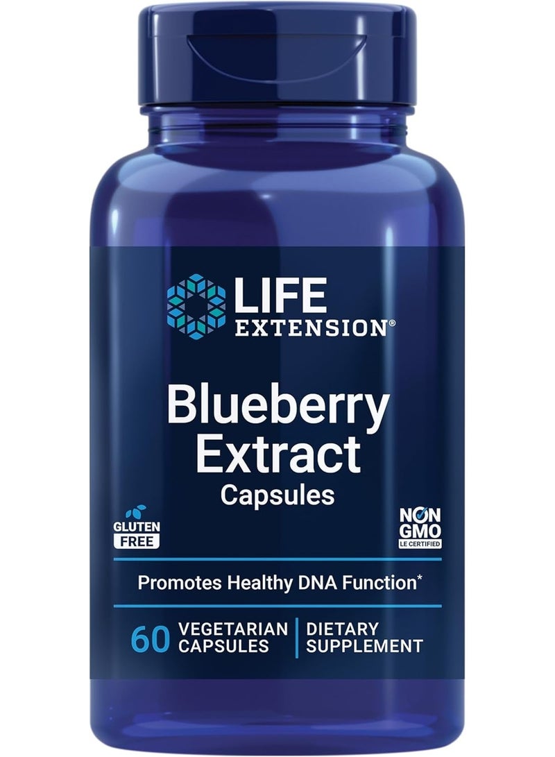 Life Extension كبسولات مستخلص التوت الأزرق - حبوب مكملات مستخلص التوت الأزرق البري الكامل - لدعم صحة الدماغ - خالية من الكائنات المعدلة وراثيًا وخالية من الجلوتين ونباتية - 60 كبسولة - Image 1