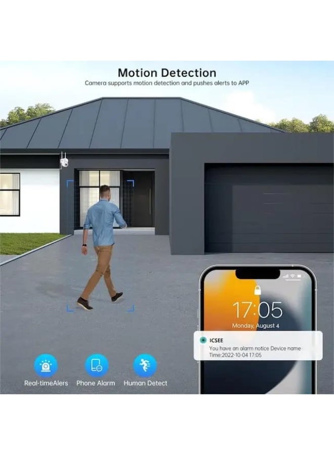 جورتان كاميرا مراقبة جورتان 1080 بكسل داخلية وخارجية مزودة بخاصية واي فاي، رؤية ليلية، اتصال ثنائي الاتجاه، كشف الحركة، مقاومة للماء والغبار IP66، تحكم PTZ - Image 4