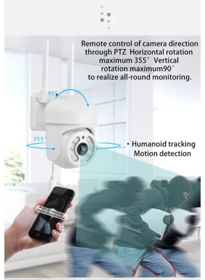 جورتان كاميرا مراقبة جورتان 1080 بكسل داخلية وخارجية مزودة بخاصية واي فاي، رؤية ليلية، اتصال ثنائي الاتجاه، كشف الحركة، مقاومة للماء والغبار IP66، تحكم PTZ - Image 2