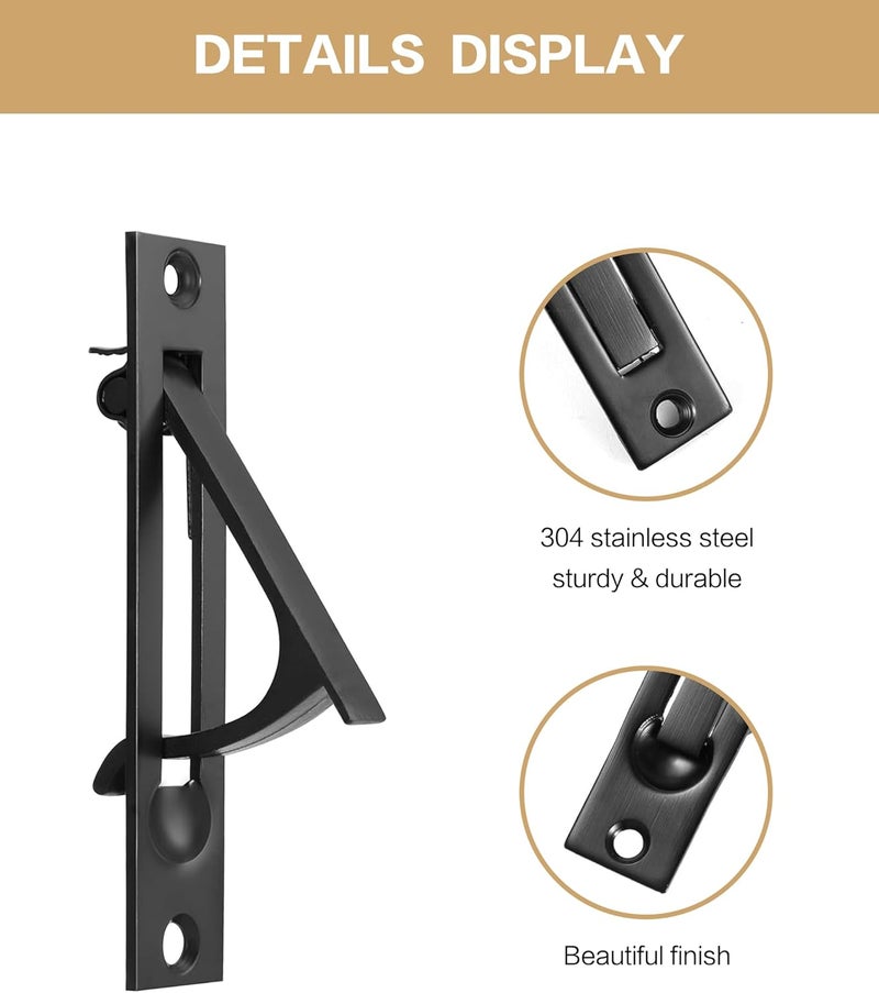 Lethato 2 Packs Pocket Pull Handle, Matte Black Pocket Door Pull, Solid Flush Edge Handle, Pocket Door Hardware - Image 5