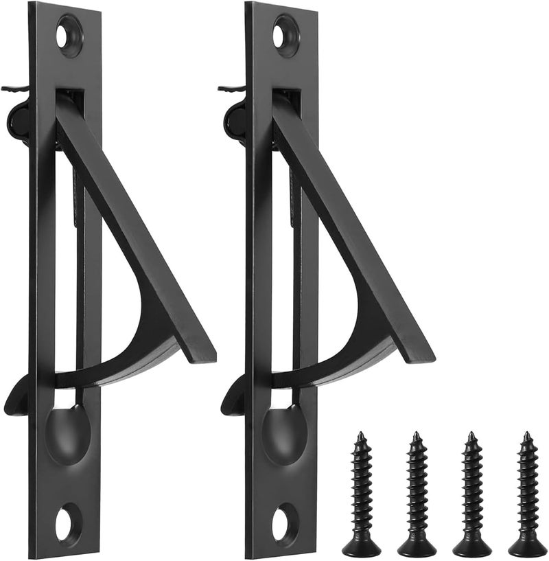 Lethato 2 Packs Pocket Pull Handle, Matte Black Pocket Door Pull, Solid Flush Edge Handle, Pocket Door Hardware - Image 1