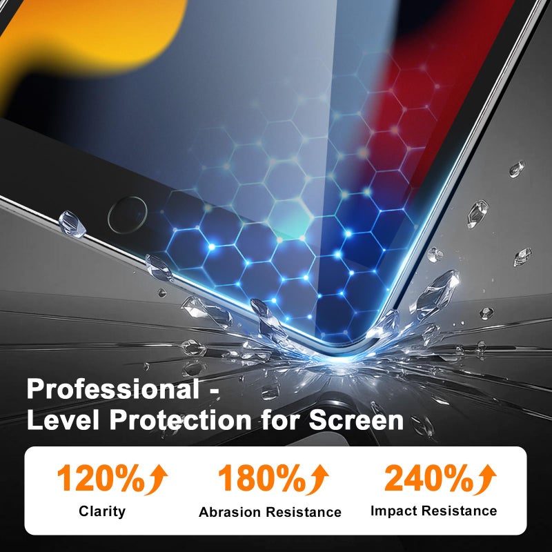 avakot 2 Pack Screen Protector for iPad 10.2, Tempered Glass Film Compatible with iPad 9th Generation 10.2 Inch 2021/2020/2019 Anti-Scratch Sensitive Dropproof Screen Protector for iPad 8th/7th Gen - Image 3