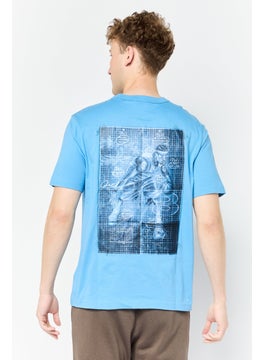 Reebok Men Sportswear Fit Short Sleeves Basketball T-shirt, Blue  - Image 4