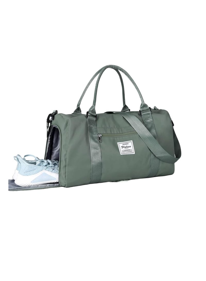 XICEN Large Duffel Bag Gym Bag Travel Luggage Independent shoe Compartment Dry and Wet Separation,Waterproof Clothing Storage Folding Bag For Fitness Travel Sport Yoga,Outdoor Sport Duffel Bag,travel handbag(Jungle green)  - Image 2
