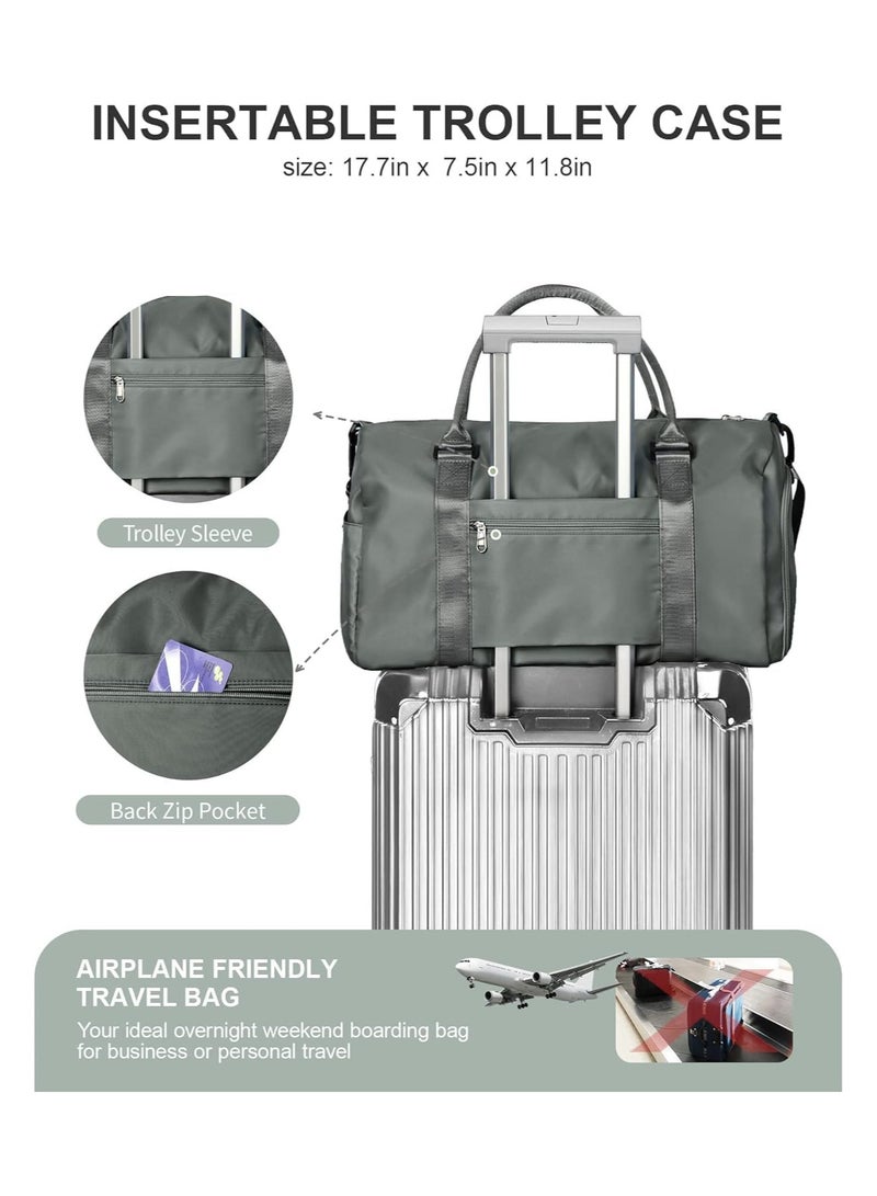 XICEN Large Duffel Bag Gym Bag Travel Luggage Independent shoe Compartment Dry and Wet Separation,Waterproof Clothing Storage Folding Bag For Fitness Travel Sport Yoga,Outdoor Sport Duffel Bag,travel handbag(Jungle green)  - Image 3