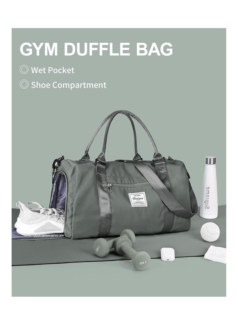 XICEN Large Duffel Bag Gym Bag Travel Luggage Independent shoe Compartment Dry and Wet Separation,Waterproof Clothing Storage Folding Bag For Fitness Travel Sport Yoga,Outdoor Sport Duffel Bag,travel handbag(Jungle green)  - Image 1