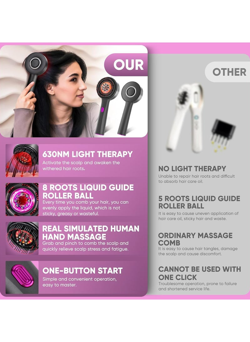 Generic Scalp Massager Brush with Oil Applicator - Cordless Electric Hair Scalp Messenger, Shiatsu Head Massage, IPX7 Waterproof, Portable Deep Head Massager Comb For Hair Growth & Head Relaxation  - Image 4