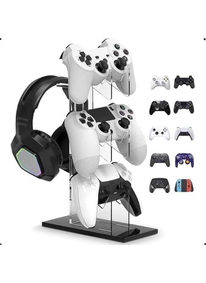 Topleo Controller Stand, Universal 3 Tier Controller Holder and Headset Stand, Controller Stand Gaming Accessories, Controller Holder for PS4, PS5, ONE Switch and Xbox  - Image 1