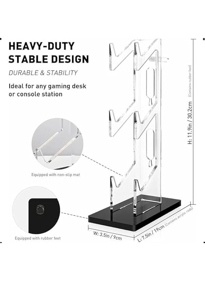 Topleo Controller Stand, Universal 3 Tier Controller Holder and Headset Stand, Controller Stand Gaming Accessories, Controller Holder for PS4, PS5, ONE Switch and Xbox  - Image 4