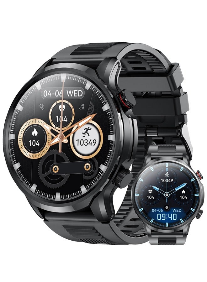 رولستيمي الرجال ساعة ذكية ، بلوتوث ساعة ذكية مع 1.95 " هد الشاشة ، رصد معدل ضربات القلب ، إب 68 للماء ساعة رياضية - Image 1