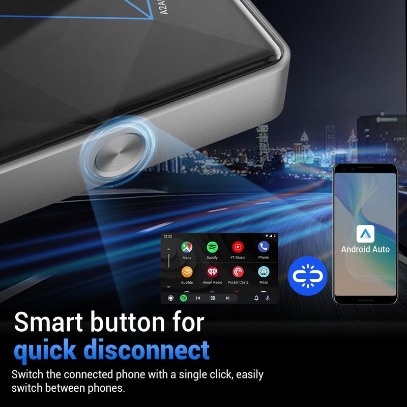 OTTOCAST A2Air Pro Android Auto Wireless Adapter, Auto-Reconnect, Convert Wired AndroidAuto to Wireless, Plug & Play, Low-Latency Dongle for Android 11+ Phones & Factory Wired AndroidAuto Cars - Image 5