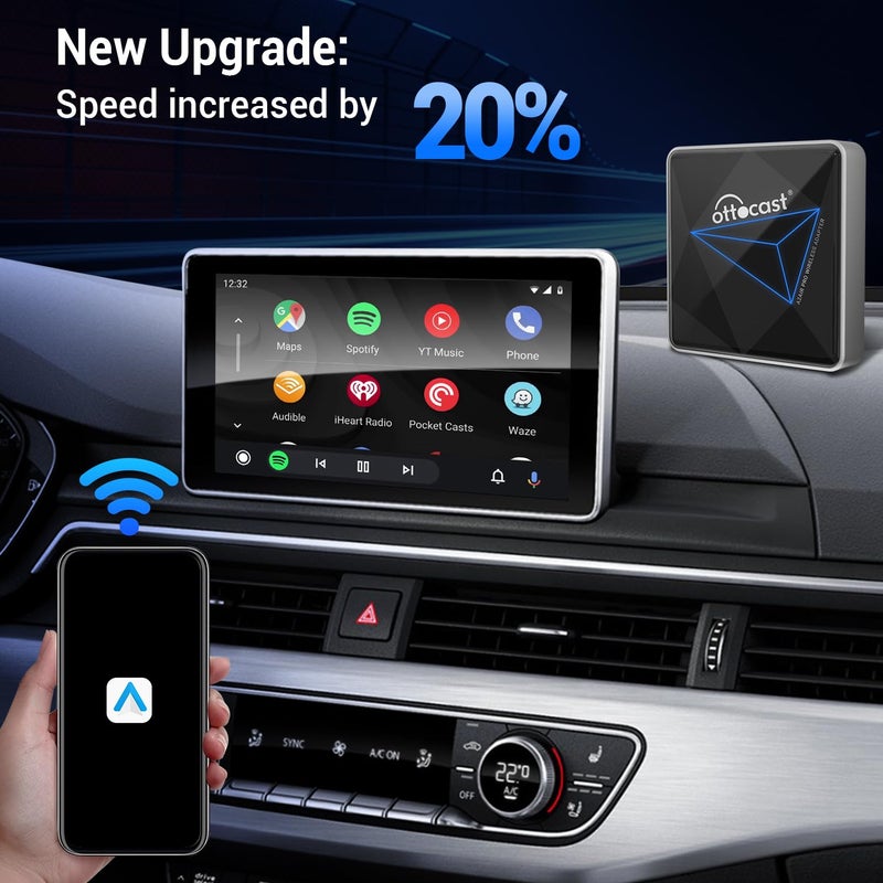 OTTOCAST A2Air Pro Android Auto Wireless Adapter, Auto-Reconnect, Convert Wired AndroidAuto to Wireless, Plug & Play, Low-Latency Dongle for Android 11+ Phones & Factory Wired AndroidAuto Cars - Image 2