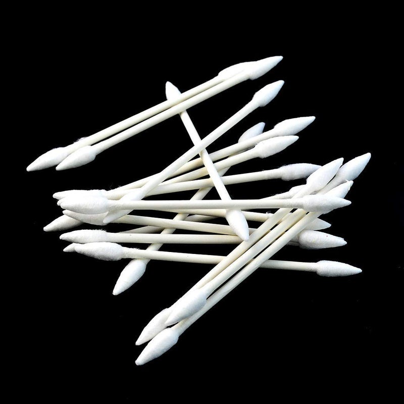Rayhee 800 Pieces Cotton Swabs, Double Precision Tips with Paper Stick, 4 Packs, 200 Pieces 1 Pack (Double-Pointed Shape) - Image 1