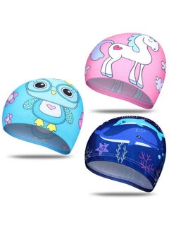 Geyoga 3 Pieces Kids Swim Caps For Boys Girls Age 1 6 Swimming Cap Pool Cap For Kids Child Swim Caps For Toddler Youth (Bright Style)  - Image 2