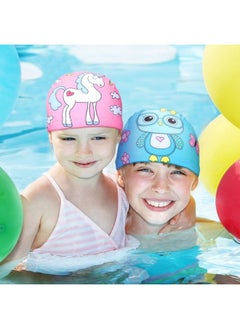 Geyoga 3 Pieces Kids Swim Caps For Boys Girls Age 1 6 Swimming Cap Pool Cap For Kids Child Swim Caps For Toddler Youth (Bright Style)  - Image 5