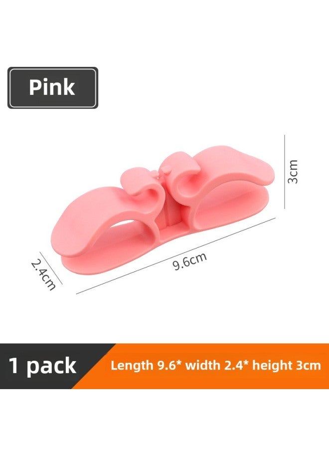 Loquat Multifunctional Electrical Power Cord Winder Fan Wire Strip Household Universal Traceless Back Adhesive Cable Organizer-Color:Pink  - Image 1