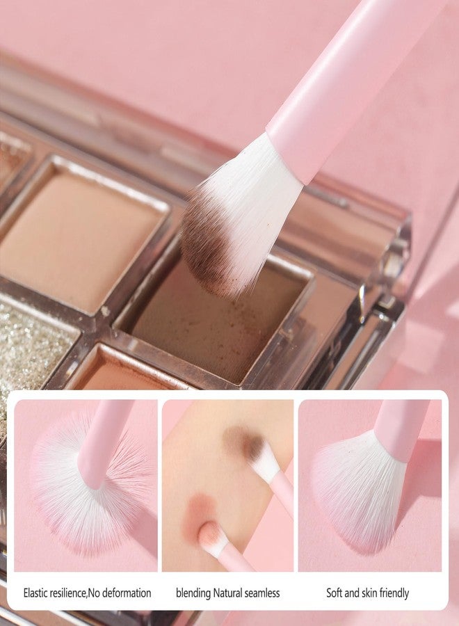 MSQ Make Up Brushes 8Pcs Powder Brushes Synthetic Hair Makeup Brush Set for Blending Stippling Eyeshadow Eyeliner Concealer Nose Shadow, Peach - Image 5