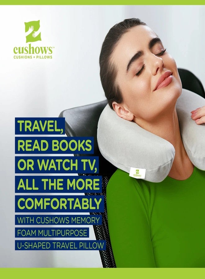 Cushows Neck Pillow Airplane Travel Pillow Head Rest Pillow Neck Travel Pillow Multipurpose U-Shaped Travel Pillow for Neck Support | Travel in Aeroplane | Car | Train | Bus for Men and Women (Grey) - Image 4