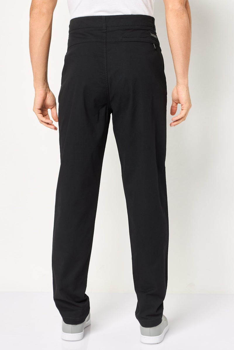 DKNY Men Regular Fit Plain Chino Pants, Black - Image 4