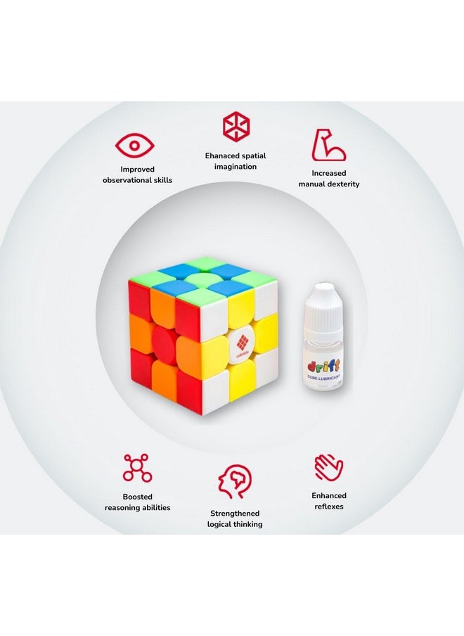 Cubelelo - Drift 3M 3X3 Magnetic Speedcube & Premium Cube Lubricant Combo | Drift 3M Features 48 Precision Magnets| Ultra Smooth Buttery Turns | The Perfect Kit For Fast, Precise Solving!, Kids - Image 1