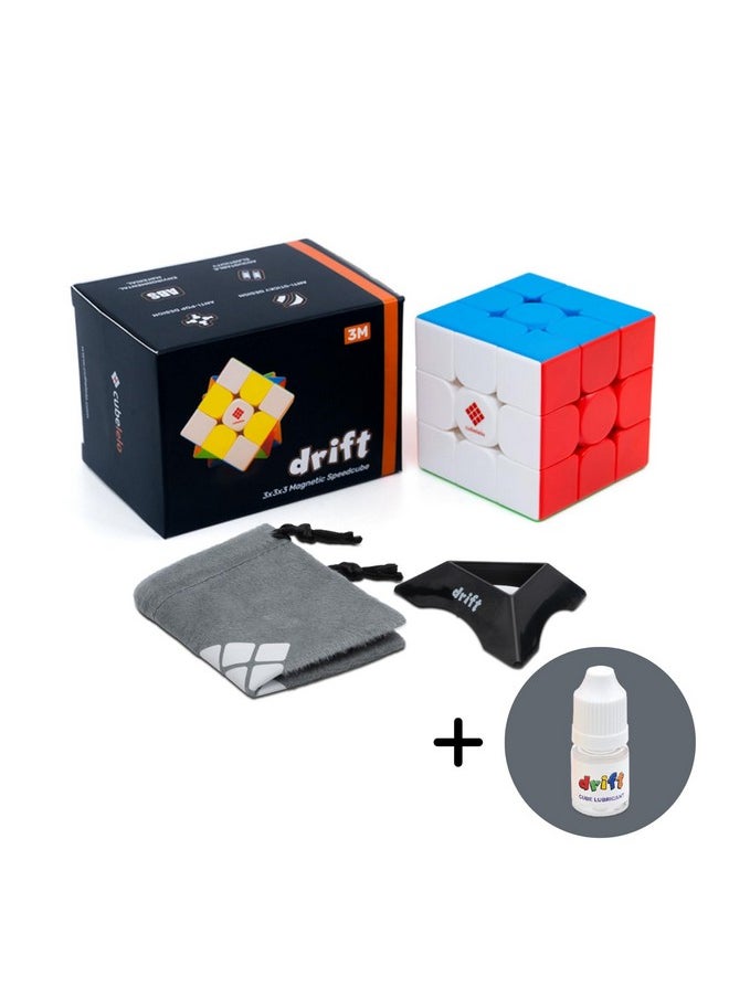 Cubelelo - Drift 3M 3X3 Magnetic Speedcube & Premium Cube Lubricant Combo | Drift 3M Features 48 Precision Magnets| Ultra Smooth Buttery Turns | The Perfect Kit For Fast, Precise Solving!, Kids - Image 1
