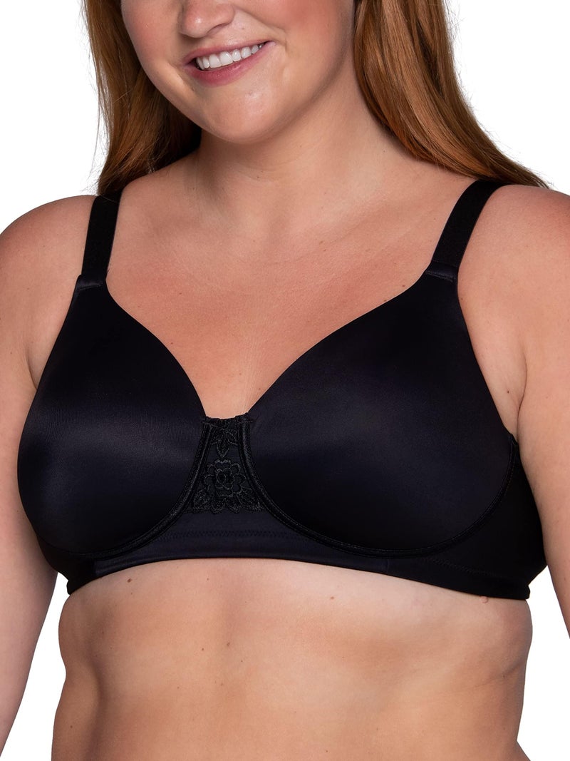 Vanity Fair Womens Full Figure Beauty Back Smoothing Bra, 4-way Stretch Fabric, Lightly Lined Cups Up To H Bra, Wirefree - Black, 42D US - Image 1