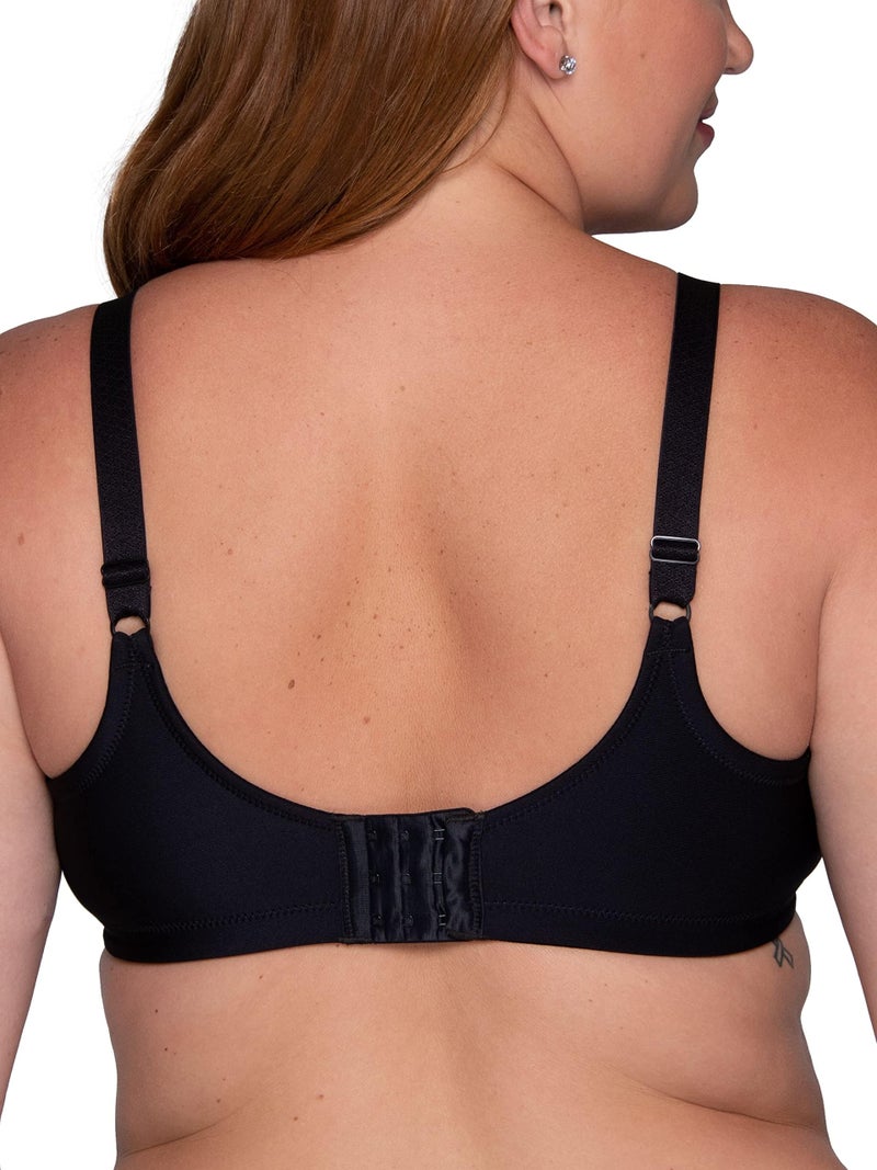 Vanity Fair Womens Full Figure Beauty Back Smoothing Bra, 4-way Stretch Fabric, Lightly Lined Cups Up To H Bra, Wirefree - Black, 42D US - Image 3