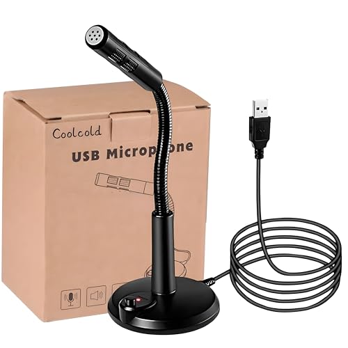 COOLCOLD USB Microphone – Plug & Play Noise Cancelling Mic for PC, Laptop & Mac – Professional Desktop Microphone for Gaming, Streaming, Podcasting, Video Calls – Compatible with Windows & MacOS - Image 1