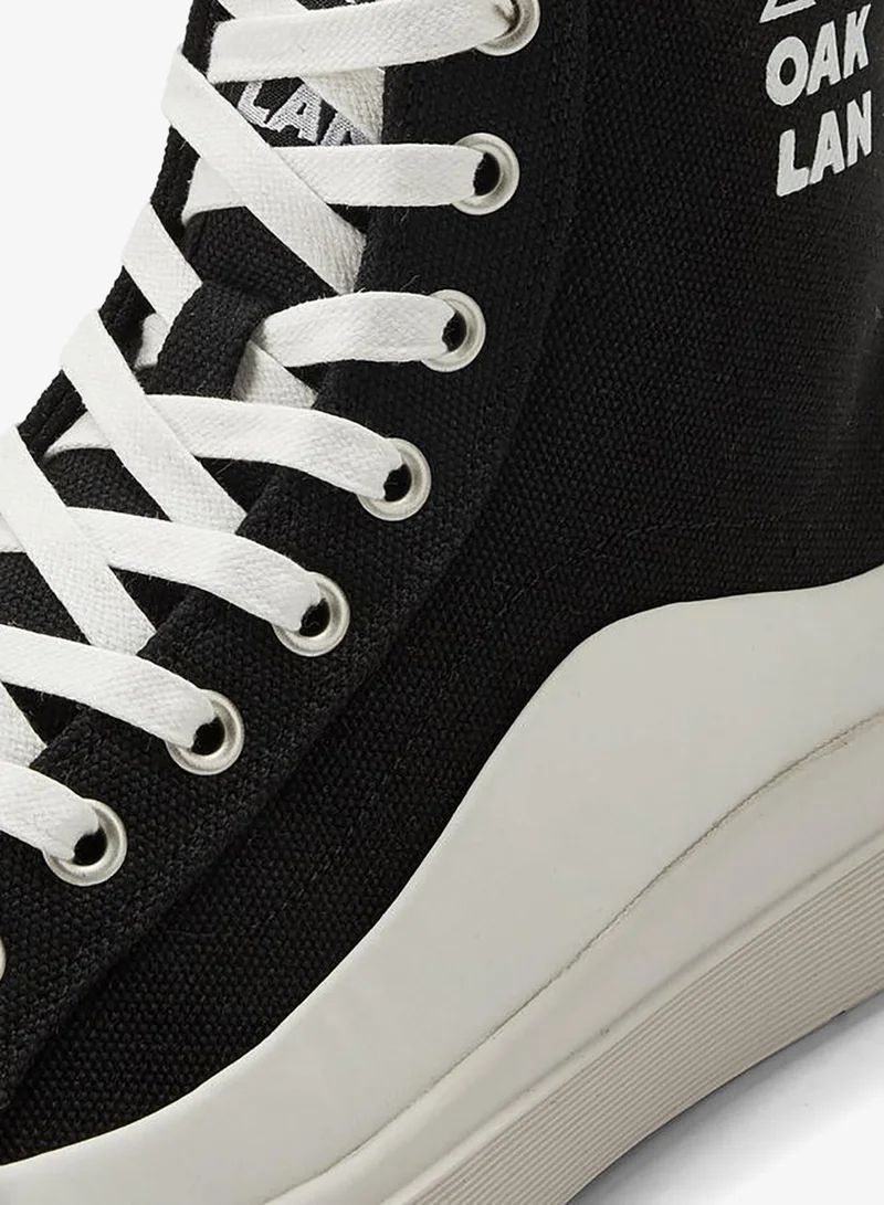 Oaklan By Shoexpress BLACK Men Lace-Up Canvas Sneakers for Men | Best Price UAE