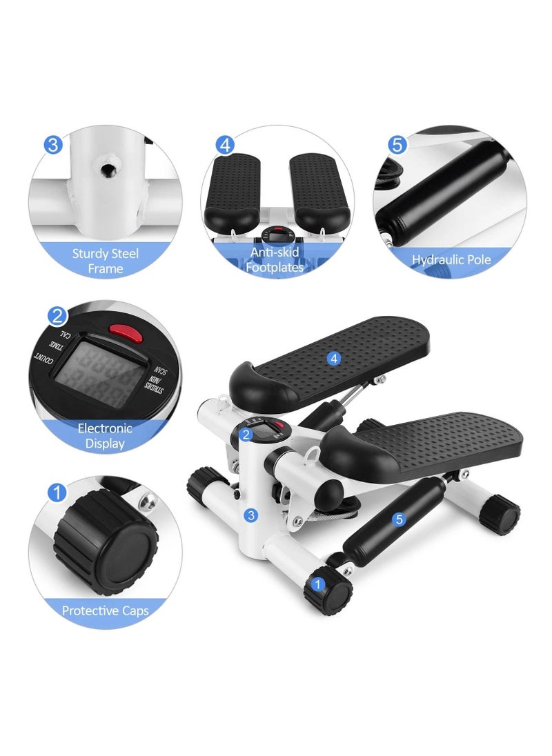 Arabest Mini Fitness Twist Stepper Electronic Display Home Exercise Equipment with Resistance Bands Portable Fitness Tools  - Image 3