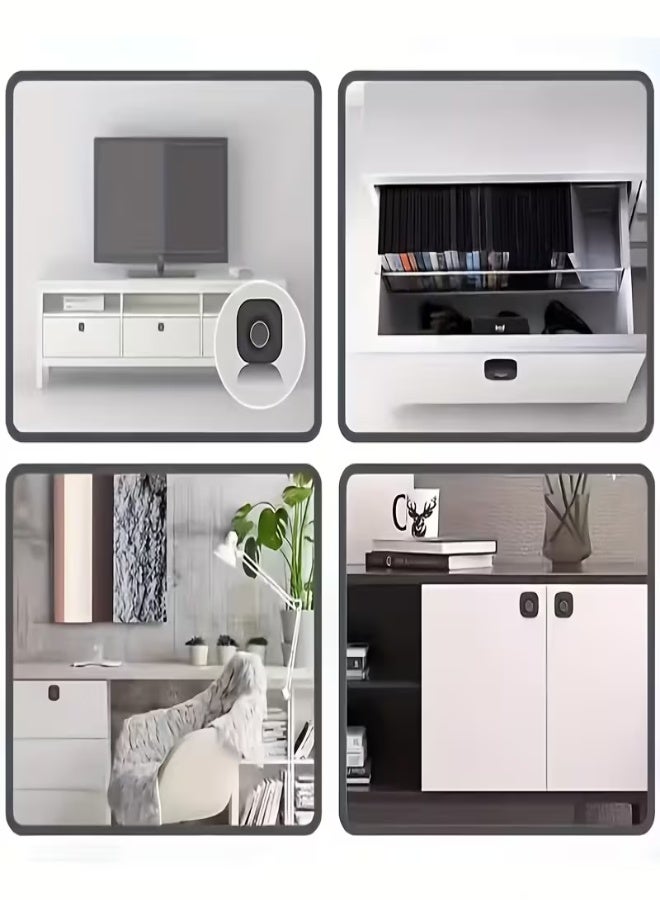 قفل درج ذكي ببصمة الإصبع – فتح بنقرة واحدة، قفل خزائن مزدوج، يدعم حتى 10 بصمات، مصنوع من ABS وسبائك الزنك، يعمل بالبطارية مع منفذ طاقة طارئ Type-C، مثالي لمنازل ومكاتب - Image 5