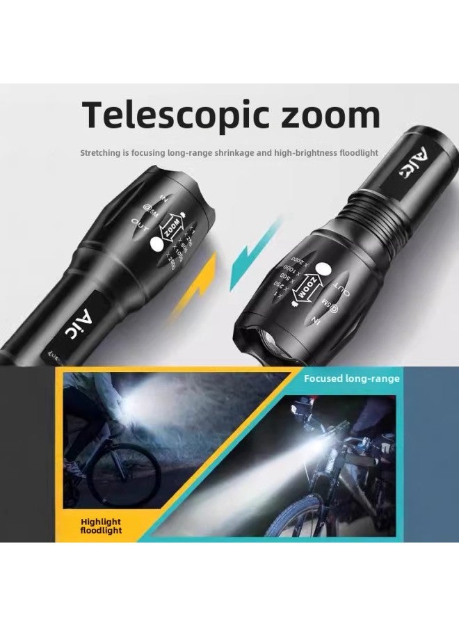 Loquat Bicycle Night Riding Headlight Rechargeable Waterproof Flashlight Focus Long-range Mountain Bike Astigmatism A Batch-Color:Large X5-1 Flashlight + Zoom + Usb Direct Charging + Emergency Mobile Phone - Image 5