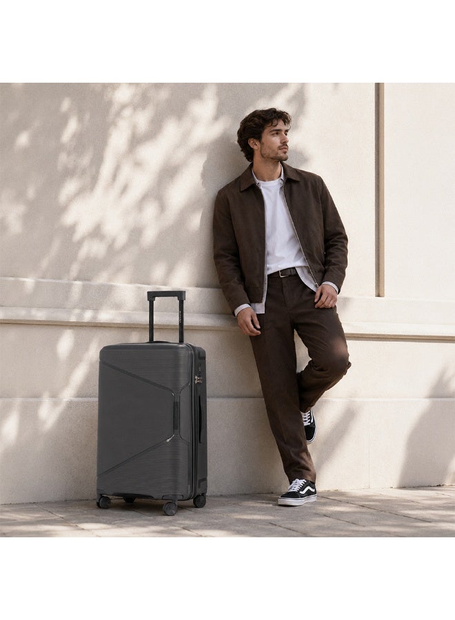 Eagle Express Cruiser Elite 28 Inch Large Luggage Dark Grey, PP Hard Shell Check-In Trolley Suitcase with Lightweight Travel Design, Durable Spinner Wheels, Secure Lock System and 2 Year Warranty - Image 2