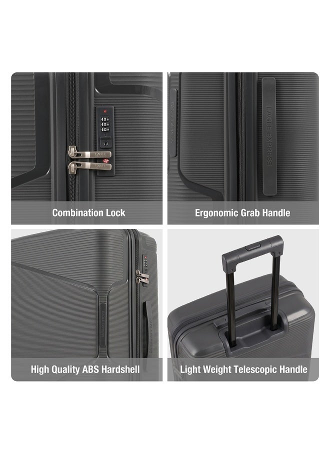 Eagle Express Cruiser Elite 28 Inch Large Luggage Dark Grey, PP Hard Shell Check-In Trolley Suitcase with Lightweight Travel Design, Durable Spinner Wheels, Secure Lock System and 2 Year Warranty - Image 5
