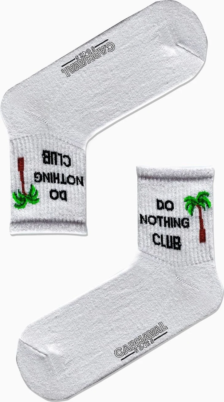 كارنافال سوكس Do Nothing Club Written Patterned Colorful Sports Socks