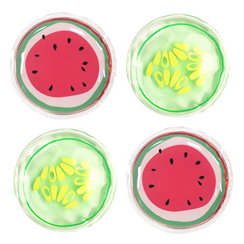 CONBELLA Hot and Cold Eye Pads, reusable eye patches - Soothing, Revitalizing, Puffiness, Refresh, Relieves Stress, Relax, Relieves Puffiness and Tension(2 watermelons + 2 cucumbers) - Image 1