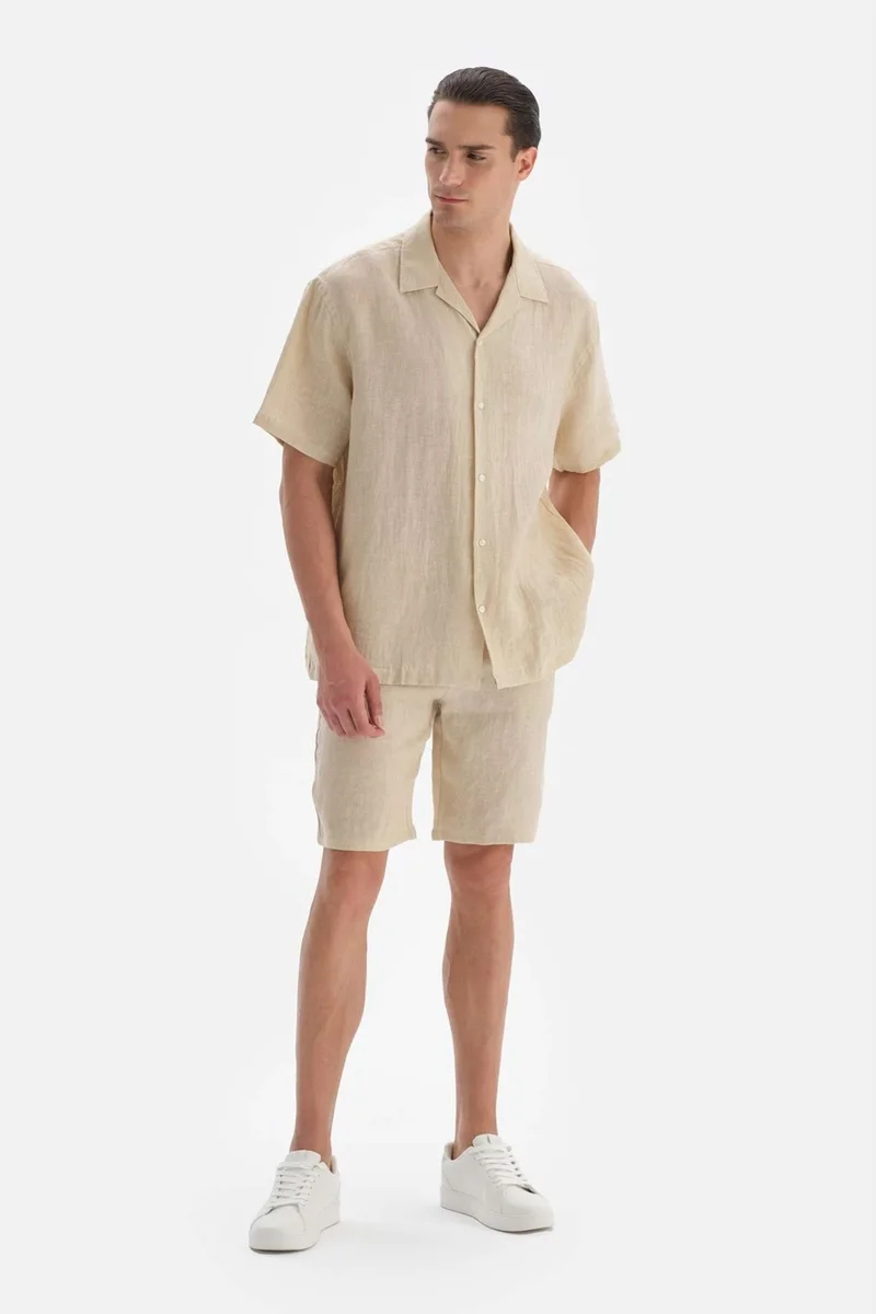 dagi Beige Linen Shorts