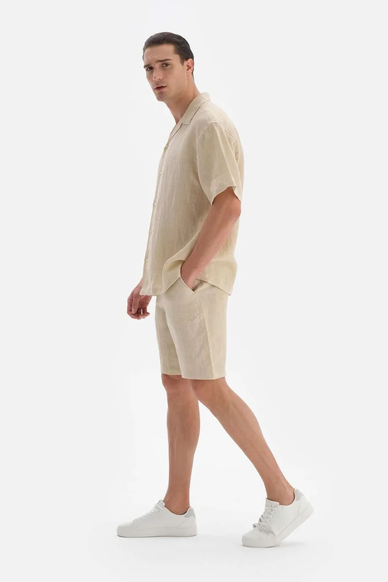 dagi Beige Linen Shorts