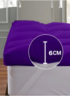 MAXQON Mattress Topper 6CM Thickness  Quilted Microfiber 600gsm, King/Queen/Double/Single Sizes, Color Purple  - Image 3