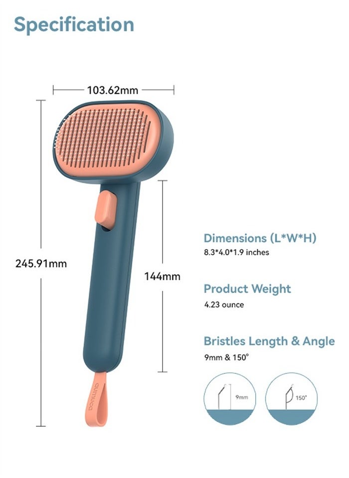 AUMUCA - aumuca Cat Brush Dog Brush for Shedding Grooming, Cat Brushes for Indoor Cats, Slicker Cat Fur Brush Dog Comb with Release Button, Dog Grooming Brush Pet Brush for Semi-Short to Semi-Long Hair, Green - Image 1