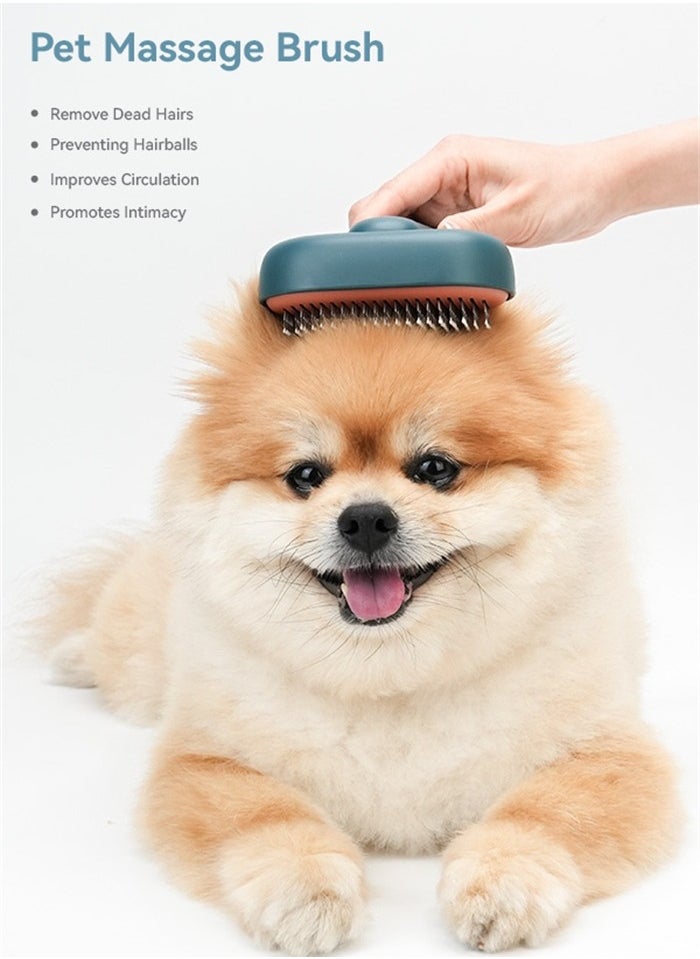 AUMUCA - aumuca Cat Brush Dog Brush for Shedding Grooming, Cat Brushes for Indoor Cats, Slicker Cat Fur Brush Dog Comb with Release Button, Dog Grooming Brush Pet Brush for Semi-Short to Semi-Long Hair, Green - Image 1