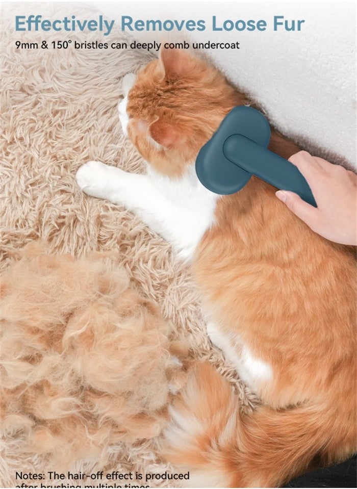 AUMUCA - aumuca Cat Brush Dog Brush for Shedding Grooming, Cat Brushes for Indoor Cats, Slicker Cat Fur Brush Dog Comb with Release Button, Dog Grooming Brush Pet Brush for Semi-Short to Semi-Long Hair, Green - Image 1