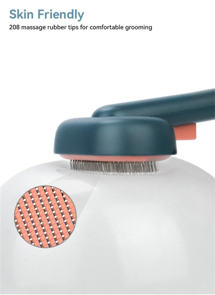 AUMUCA - aumuca Cat Brush Dog Brush for Shedding Grooming, Cat Brushes for Indoor Cats, Slicker Cat Fur Brush Dog Comb with Release Button, Dog Grooming Brush Pet Brush for Semi-Short to Semi-Long Hair, Green - Image 1