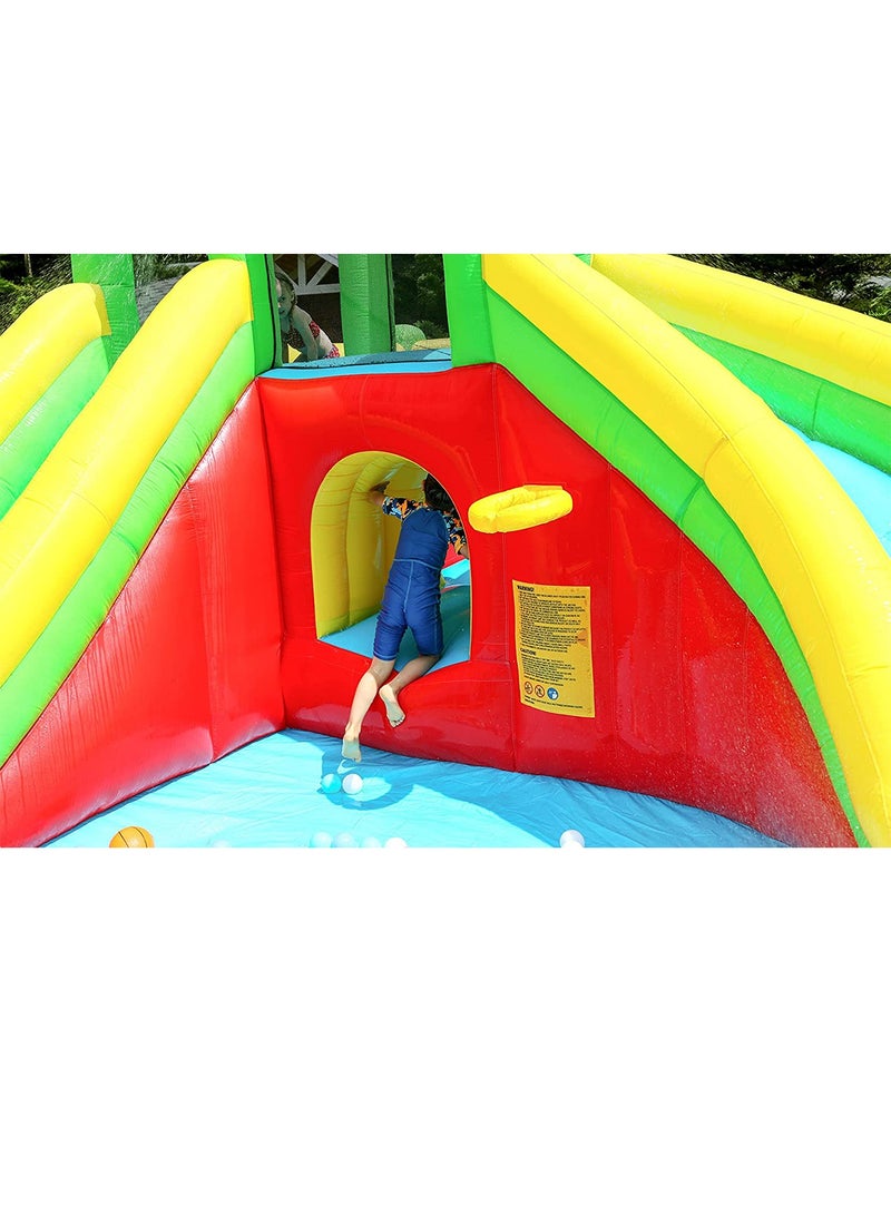 LIMOS Inflatable Twin Water Slide With Bouncer and Tunnel for Kids Outdoor Play - Image 4