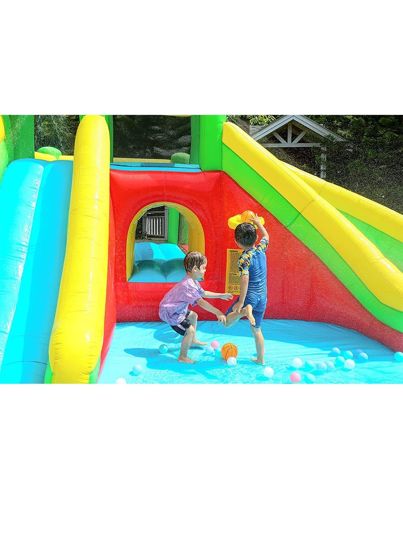 LIMOS Inflatable Twin Water Slide With Bouncer and Tunnel for Kids Outdoor Play - Image 3