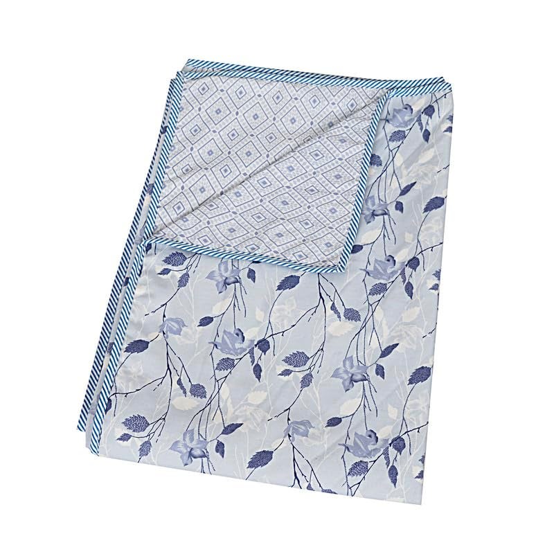 Kannu 100 Cotton Printed AC Dohar Single Bed Size AC Blanket Comforter Soft Lightweightskinfriendly Bed Blanket 85 56 inch Blue Haze Pack of 1