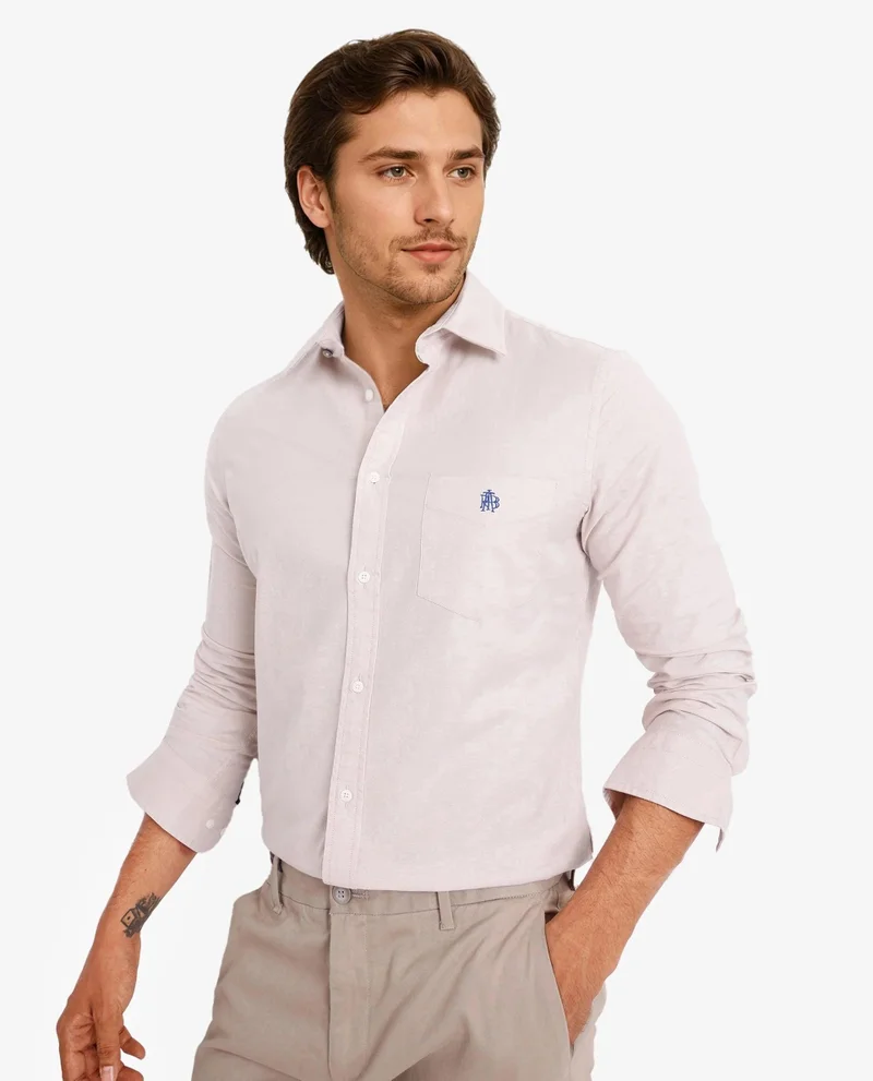 Rare Rabbit Men's Plain Formal Shirt With Embroidered Logo