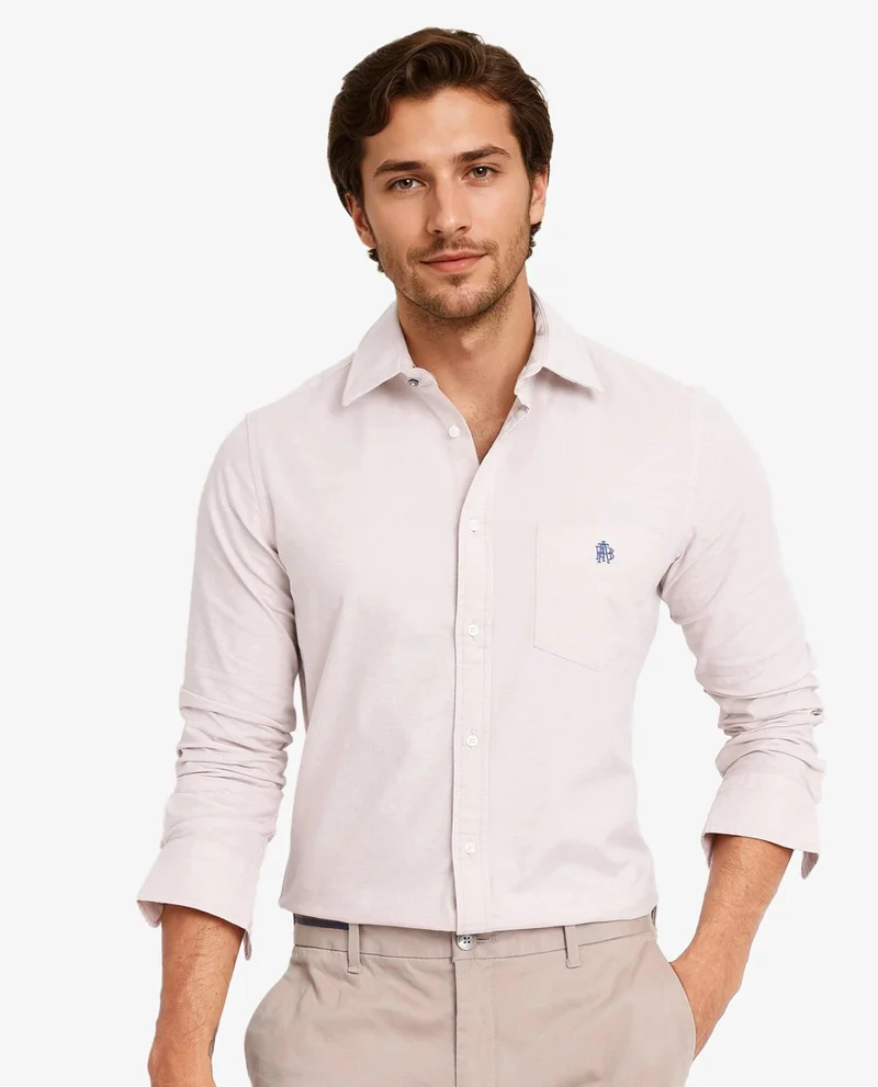 Rare Rabbit Men's Plain Formal Shirt With Embroidered Logo