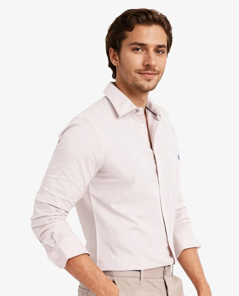 Rare Rabbit Men's Plain Formal Shirt With Embroidered Logo